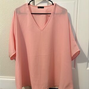 Pink Oversized Boxy 3/4 Sleeve Blouse